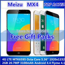 Original Meizu MX4 MX 4 4G LTE Mobile Phone MTK6595 Octa core 16GB 32GB 5.36″ IPS OGS 20.7MP OTG GPS WCDMA Flyme4 Android 4.4