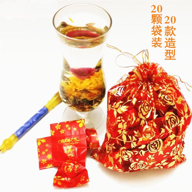 Promotion 20 Pcs Handmade Blooming Flower Tea Chinese Ball Artistic Flowering Tea Gift 100 Natural Flower