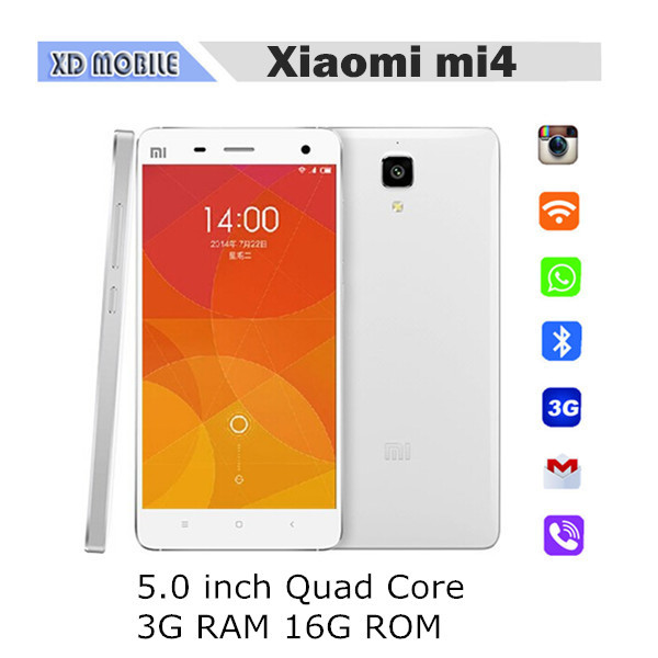 Original Xiaomi Mi4 M4 LET 4G FDD Quad Core 2 5GHz Phones 5 Inch IPS 1920