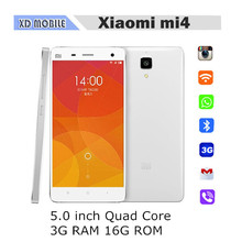 Original Xiaomi Mi4 Unlocked WCDMA Cell Phones 5.0″ 1920×1080 Smartfone RAM 3GB Snapdragon 801 Quad Core 2.5GHz 13MP Android 4.4