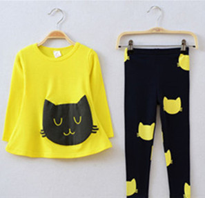 Girls clothing sets cat cute toddler girl clothes kids conjunto infantil meninas conjuntos para meninas cheap