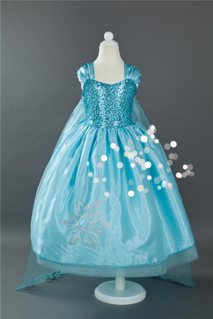 Blue Sparkly Gown For Kids 3F68002 Hot Sale Blue Princess Dress ...