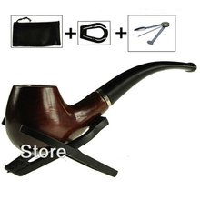 Free Shipping Stylish Wooden Tobacco Pipe + Smoking Pipe Stand + Cigar Cigarette Smoking Pipe Cleaning Tool