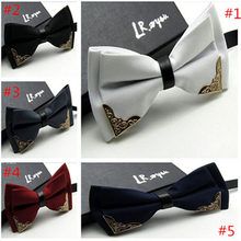 Hot Solid Silk Bow Tie Mens Butterfly Cravat Bowtie Male Solid Color Marriage Bow Ties For Men~GM171