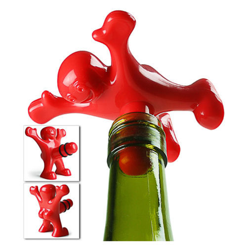 Happy Man Bottle Stopper Corkscrew Bottle Opener Wine Stopper Beer Opener 3 Style Available Red Color