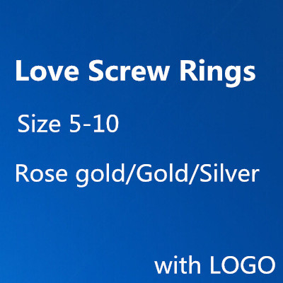 Titanium Steel CZ Diamond Rings Perfect Jewelry Love Screw Rings Silver Gold Rose Gold Color Never