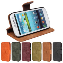 Luxury Wallet Flip Cover Case For Samsung I9300 Galaxy SIII S3 Cell Phone S 3 PU Leather Case with Card Slot Christmas Promotion