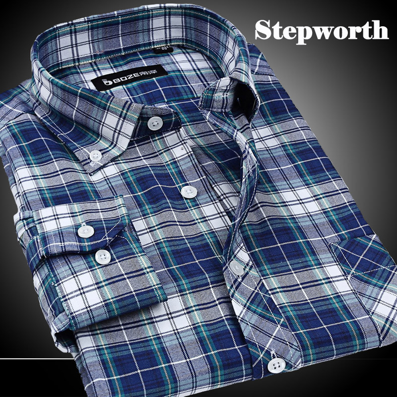 Men s Oxford Shirts Wrinkle Resistant Slim Fit Dress Button Down Long Sleeve Fashion Brand Man
