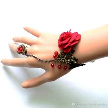 Handemade Vintage Lace Flower Bracelet Bridal Marriage Jewelry Wristband JBL204