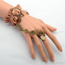 Noble Satin Champange Ribbon Bracelet Retro Wristband Ladies Marriage Jewelry Wrist Accessories JBL207