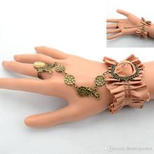 Noble Satin Champange Ribbon Bracelet Retro Wristband Ladies Marriage Jewelry Wrist Accessories JBL207