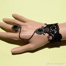 Bride Black Lace Flower Bracelet Retro Gothic Hand Chain Women s Marriage Accessories JBL202
