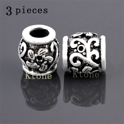 3 Pieces lot 2015 New Arrival 925 Silver Beads Flower Bead Fits pandora Charms Bracelets DIY