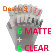 6pcs Clear 6pcs Matte protective film anti glare phone bags cases screen protector For HTC G12