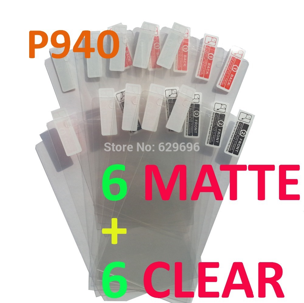 6pcs Clear 6pcs Matte protective film anti glare phone bags cases screen protector For LG P940