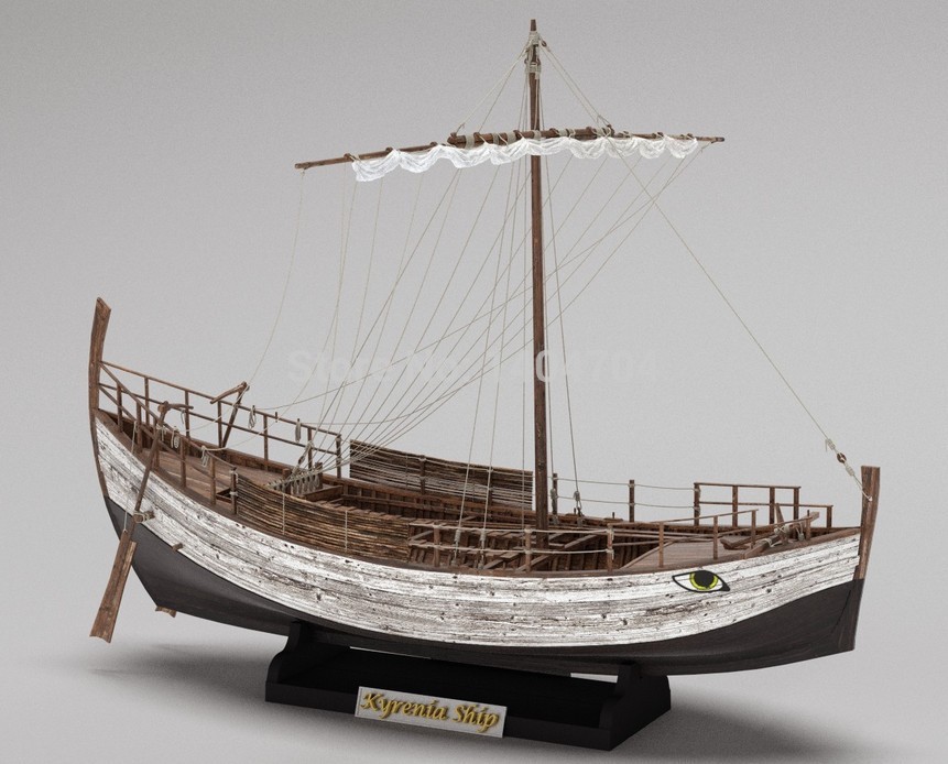 Laser-cut Classic wooden sailing boat wood scale ship 1/43 KYRENIA 