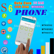 2015 New S6 Phone Metal housing MTK6582 Quad Core G9200 MTK6572 Dual Core Android Smartphone 5.1 inch Original Logo Mobile phone