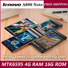 NEW  Original Lenovo A806 Note 4G RAM MTK6595 Octa Core 3.5GHz 13.0MP 5.5″ 1920*1080 dual SIM Android 4.4 mobile phone