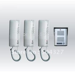 Teléfono de la puerta del intercomunicador de la Triple-manera libre 110V/240V del envío con el intercomunicador de interior de tres unidades