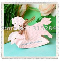 Fancy Paper Pink Rocking Horse Wedding Favor Box (XY-454)