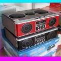 Free shipping Mini Sound box MP3 player Mobile Speaker boombox FM Radio SD Card reader USB SU-12 with Retail box
