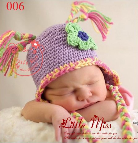 new arrival hand made Baby CROCHET Hat 10 designs for selecting Newborn to 3 Y Included 1 lot 10 pcs kids hat with flower