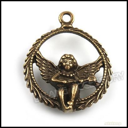 60pcs lot Wholesale Love God Cupid Angel Charms Antique Bronze Alloy 30mm Fit Jewelry Making 141522