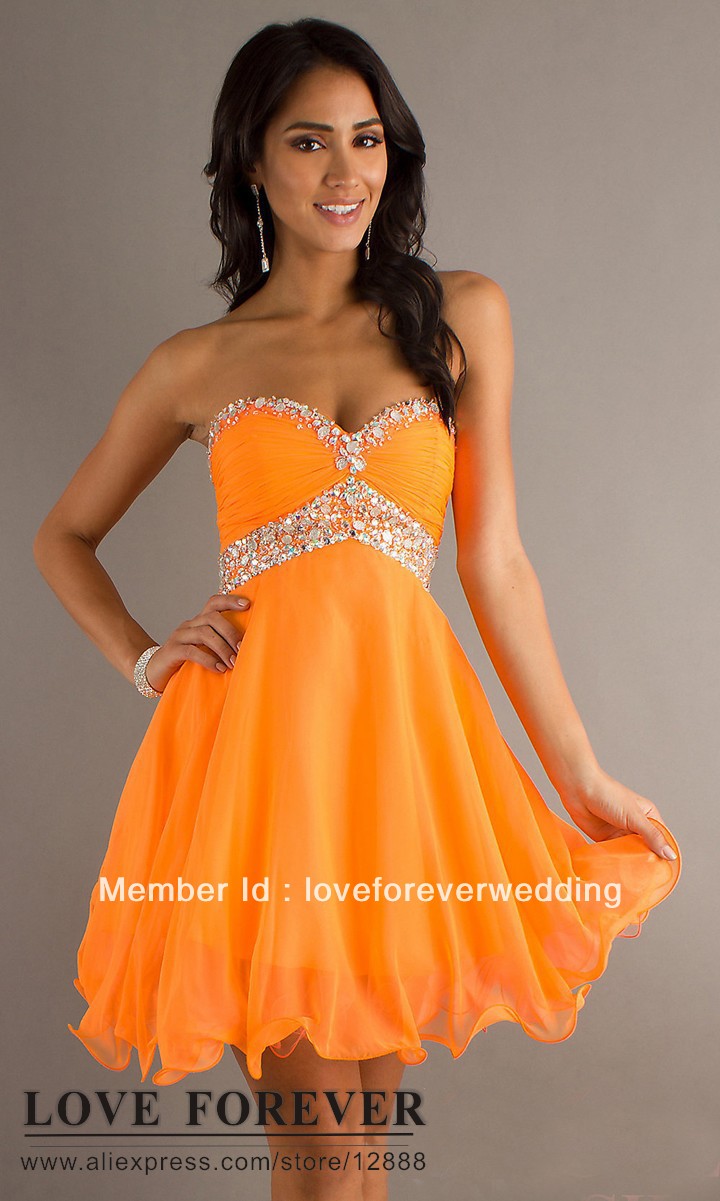 ... Pink Orange Chiffon Organza Dresses Cocktail Short Dresses Prom 2013