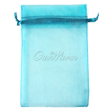 100 Pieces Aqua Blue Turquoise 4 x6 10cm x 15cm Strong Sheer Organza Pouch Wedding Favor