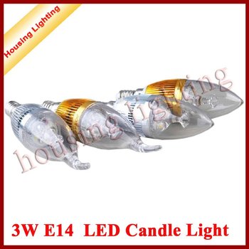 3W LED Candle Bulb Lamp Crystal Chandeliers E14, 10pcs/lot, Replacement of 30W Incandescent Lamp [Housing Lighting]