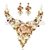 18k gold plated wedding Jewelry set flower-pattern champagne+green color NJ-527 FREESHIPPING