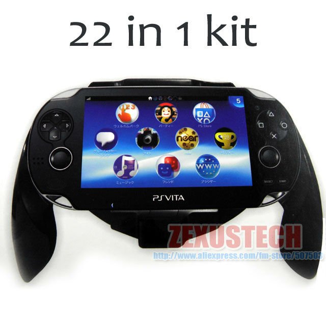 para sony psvita 22 en 1 kit caso para ps vita bolso de mano con protector de pantalla cargador de coche de juego agarre soporte de envío gratis