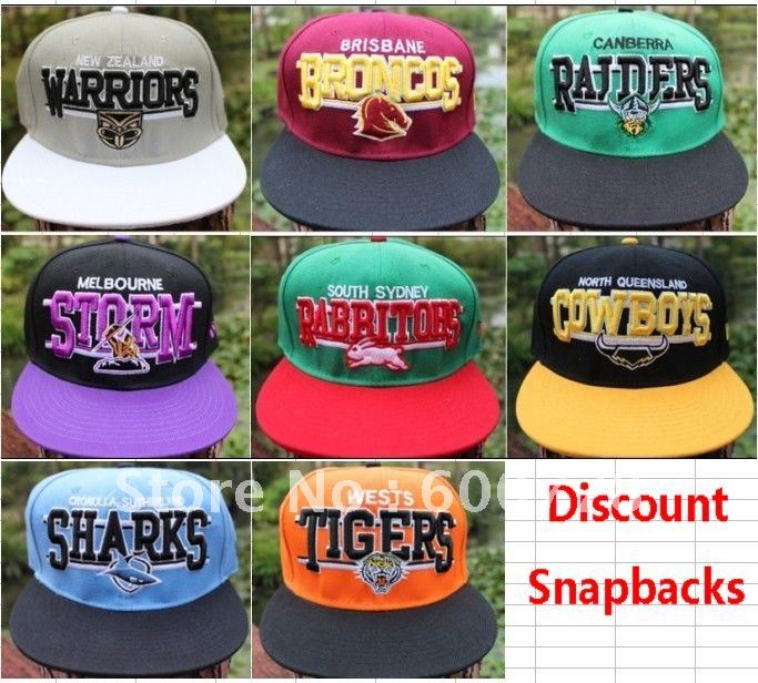 o disconto de 25% para >120 chapéus baratos do Snapback dos PCes NRL vende por atacado a ordem da mistura dos tampões dos chapéus da liga do rugby do disconto dos snapbacks de NRL