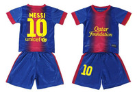 Messi 10 Good Quality  2012-2013 New Barce home Football Soccer Jersey  Uniforms kits For  Kids children free shiping