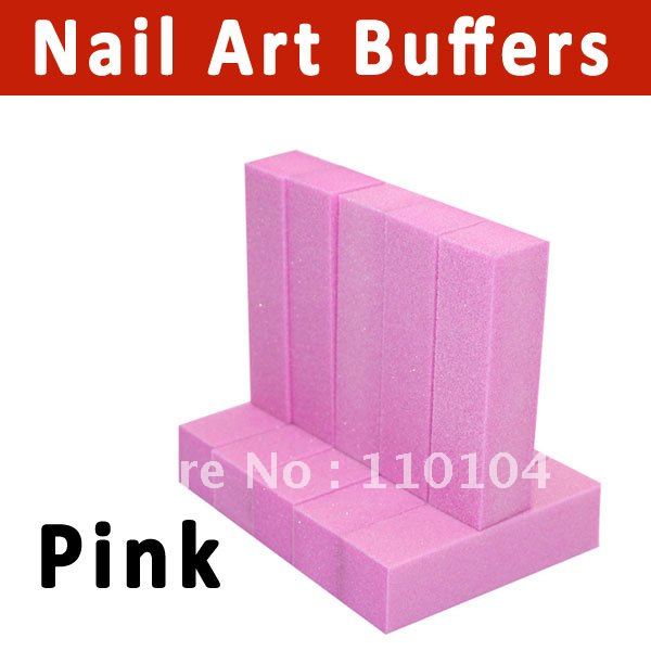 Free Shipping 10pcs/pack 4 way pattern nail buffer block polish files Nail Art Tips Manicure Tool Pink(China (Mainland))