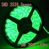Green WaterProof 5M  SMD 3528 LED Strips 60 Leds/Meter 300 led lights house decorating free shipping