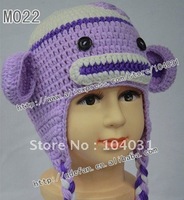 purple crochet hat