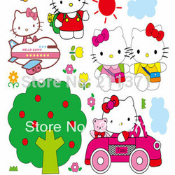 Hello Kitty Room Nursery Wall Decors Baby Room Mural Removable stickers(China (Mainland))
