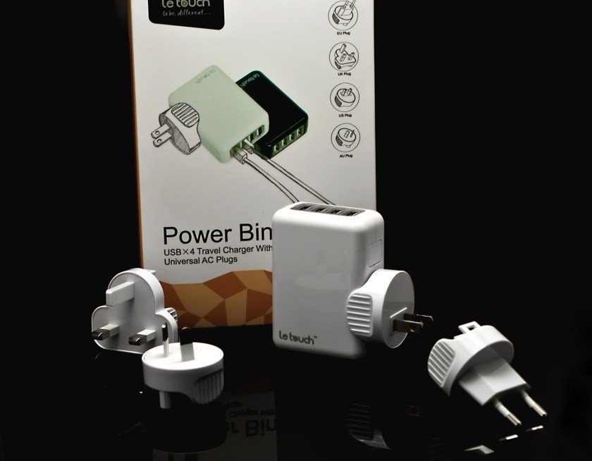 Funny USB gadgets! 4 USB travel charger 5V-2.1A with US, UK, EU, AU plugs interchangeable(China (Mainland))