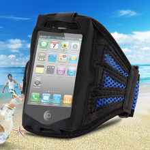 New Novelty ! Blue Sport Gym ArmBand Case For iPhone 4 4G 3G 3GS iPod Touch Arm Band Velcro Workout Cover Holder,1pcs FREE SHIP
