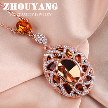 ZYN004 Gold Love Necklace 18K Rose Gold Plated Fashion Pendant Jewelry Made with Austria Crystal  Wholesale