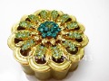 Wholesale(70pcs Pack)-2012 new flower sharp gold plated pewter Alloy metal jewelry box