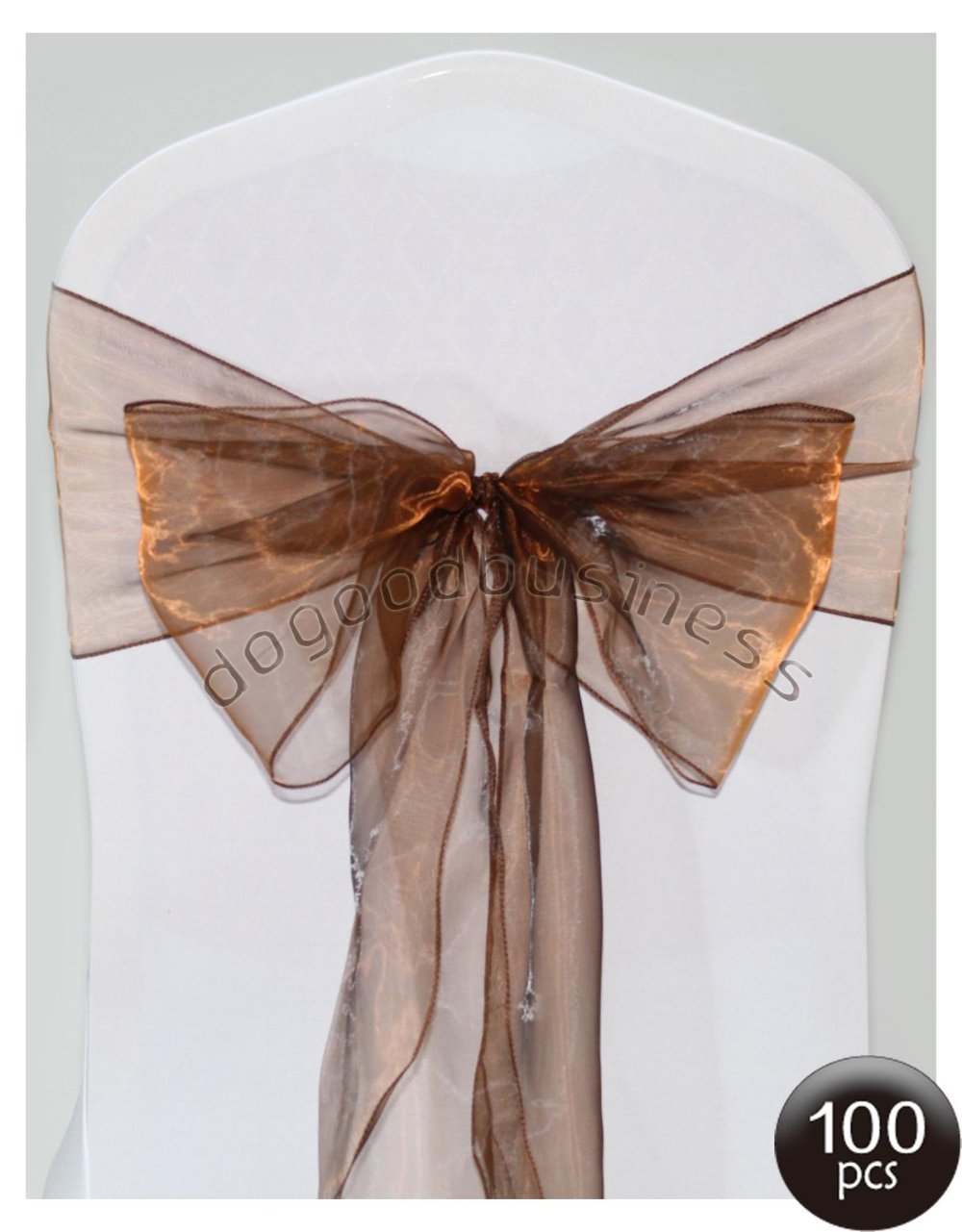 Good price Wedding Organza Chair Sash, various colors available chocolate/chocolate(China (Mainland))