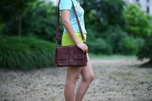 Full grain genuine leather Shoulder Bag Wallet Red small Purse for women men BG5