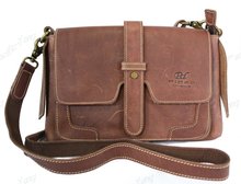 Full grain genuine leather Shoulder Bag Wallet Red small Purse for women men BG5