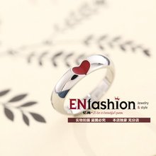 Silver color red heart wedding rings fashion lover rings finger rings 316L stainless steel jewelry wholesale free shipping
