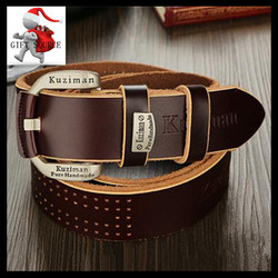High Quality Fashion Design Alloy Belt Buckle,men's 100% Genuine Leather Leather Belts Black & Man Best Holiday Gift ,M-01(China (Mainland))