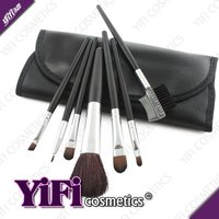 Makeup Brush Kits on Pcs Portable Makeup Brush Kit Makeup Brushes   Black Leather Case