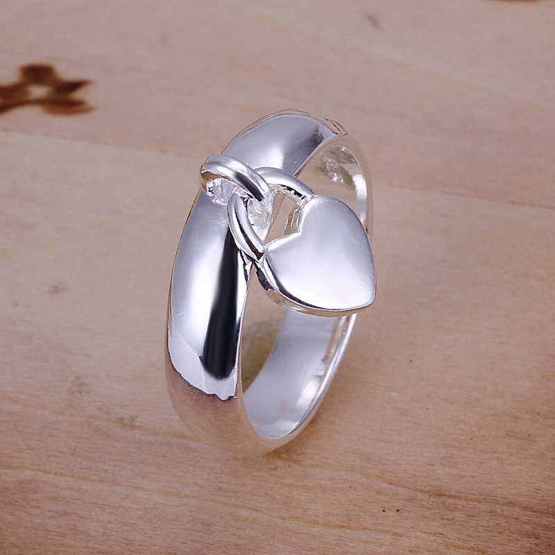 Free Shipping Wholesale Sterling 925 Silver Ring Fashion 925 Silver Jewelry Heart Lock Ring Nickle Free