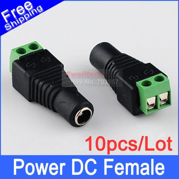 10pcs 2.1x5.5mm dc power jack adaptador plug cabo conector fêmea para câm